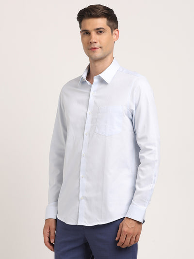 Giza Cotton White Jacquard Slim Fit Full Sleeve Ceremonial Shirt