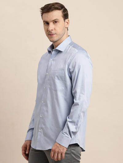 100% Cotton Grey Plain Slim Fit Full Sleeve Formal Shirt