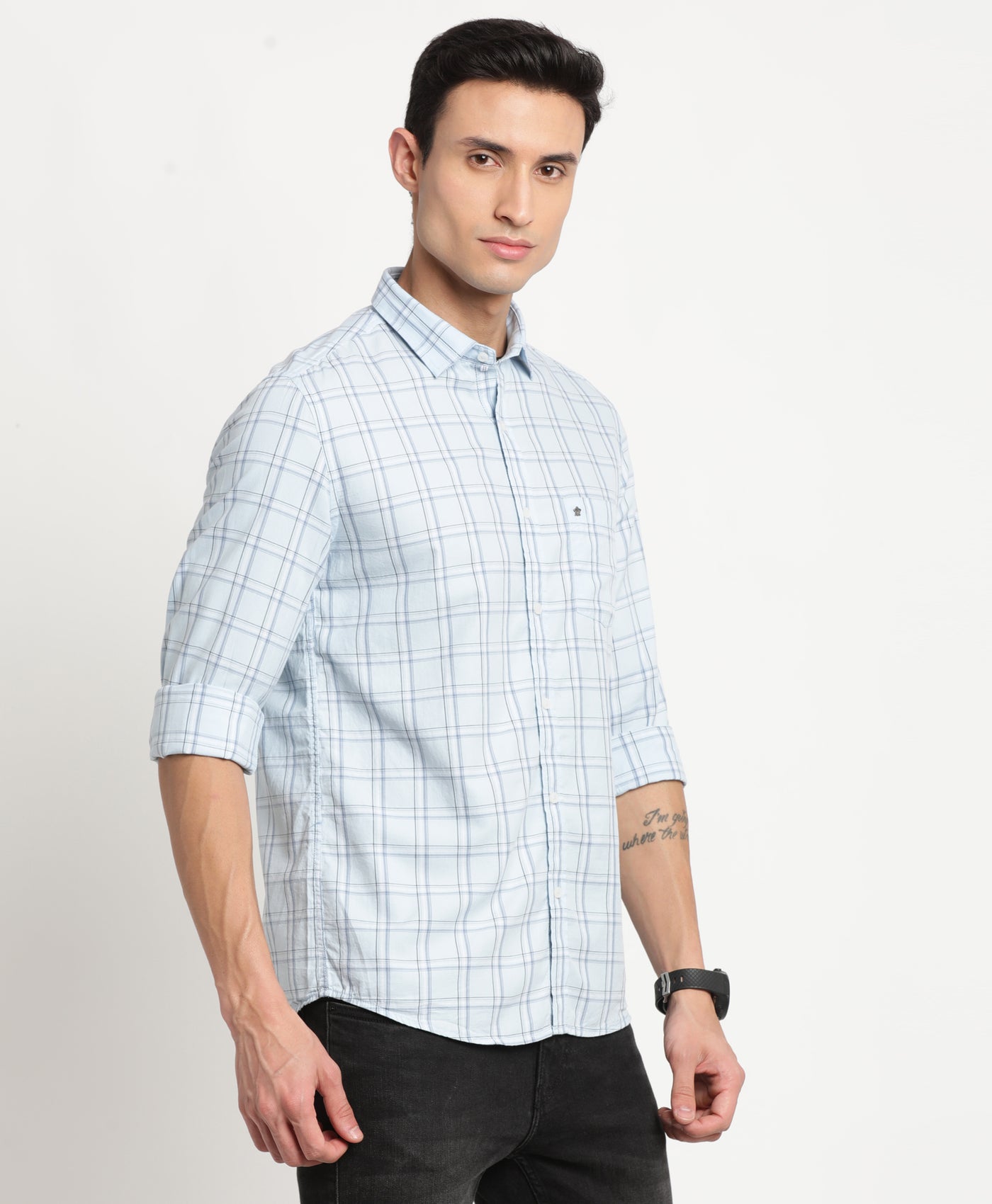 Cotton YELLOW Checkered Full Sleeve Casual Shirt