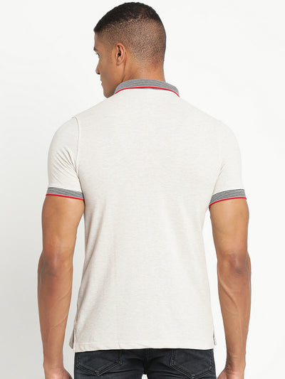 100% Cotton Grey Plain Polo Neck Half Sleeve Casual T-Shirt