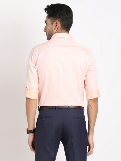 100% Cotton Pink Dobby Slim Fit Full Sleeve Formal Shirt