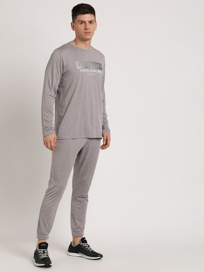 Blended Cotton Grey Plain Full Sleeve Active Track Suit