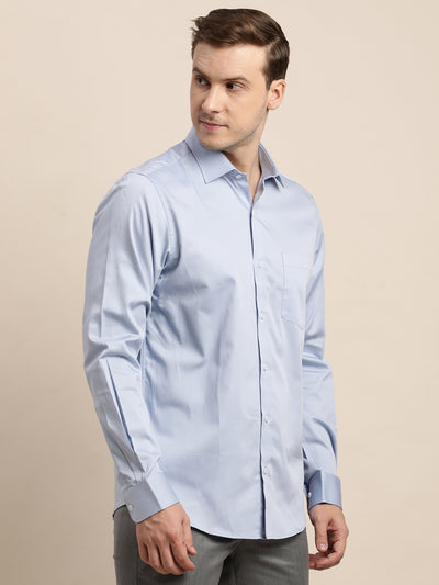 100% Cotton Grey Plain Slim Fit Full Sleeve Formal Shirt