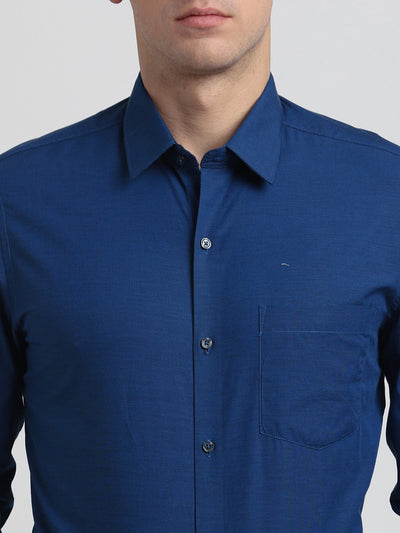 100% Cotton Royal Blue Plain Slim Fit Full Sleeve Formal Shirt