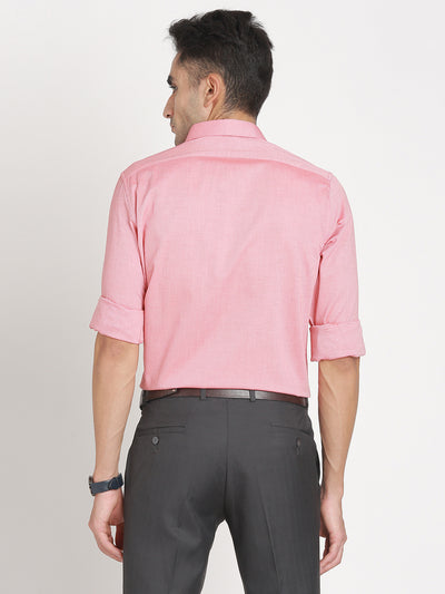 100% Cotton Peach Dobby Regular Fit Half Sleeve Formal Shirt
