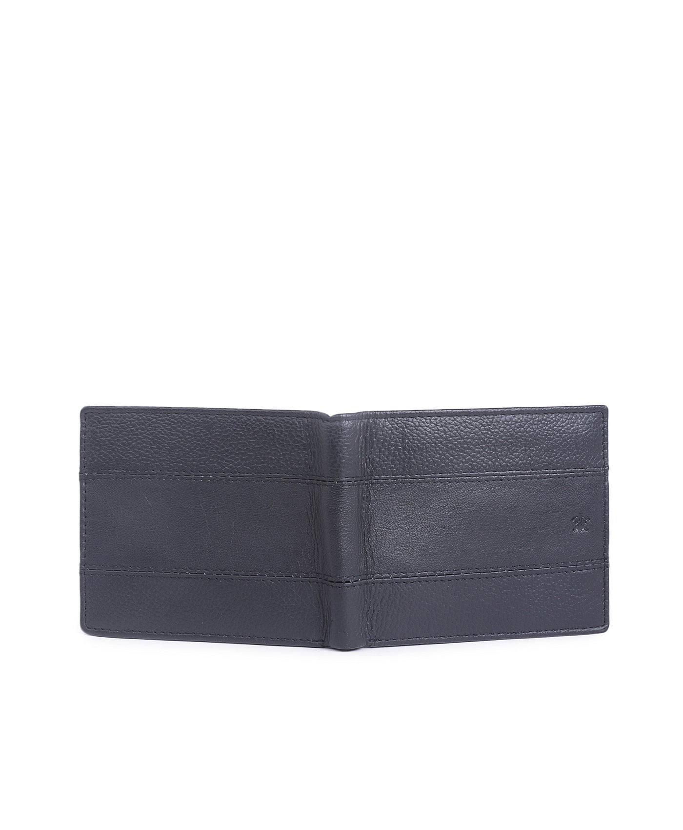 Leather Black Self Design Regular Formal Wallets