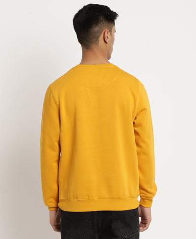 Turtle Men Yellow Solid Round Neck Sweatshirt