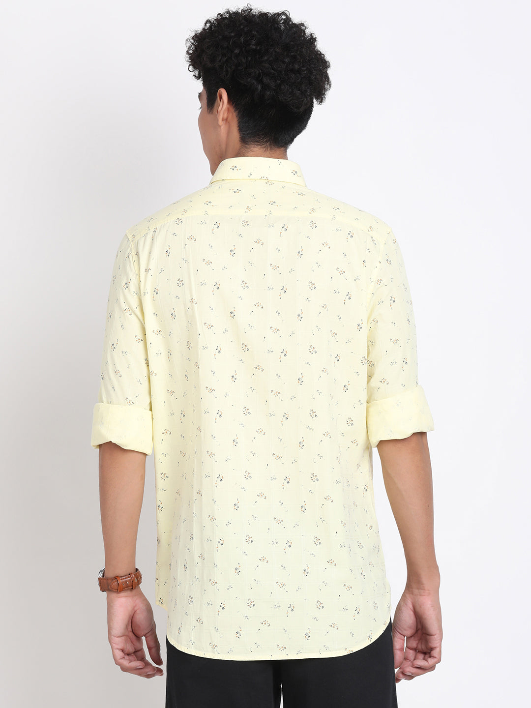100% Cotton Lemon Printed Slim Fit Full Sleeve Casual Shirt