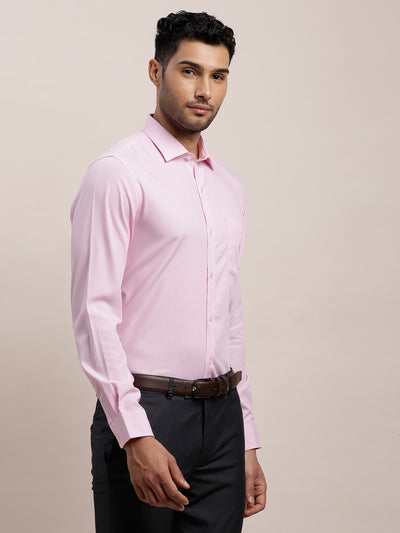 100% Cotton Light Pink Plain Slim Fit Full Sleeve Formal Shirt