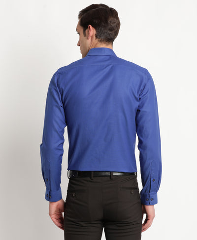100% Cotton Blue Dobby Regular Fit Half Sleeve Formal Shirt
