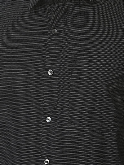 100% Cotton Black Dobby Slim Fit Full Sleeve Formal Shirt