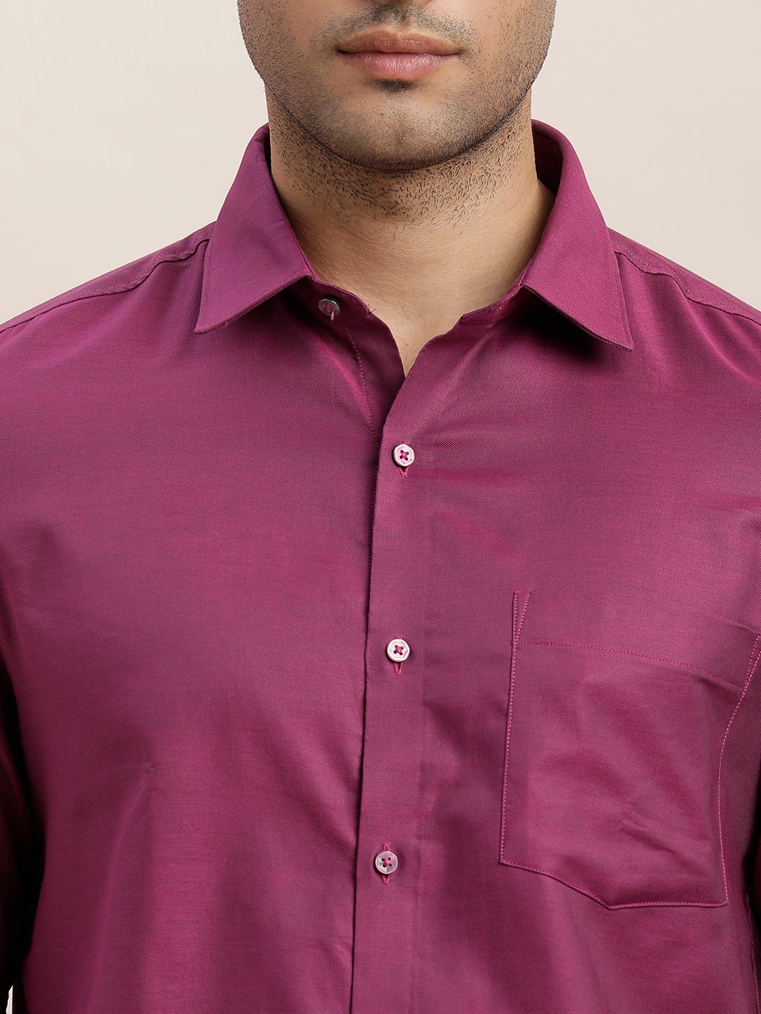 Giza Cotton Purple Dobby Slim Fit Full Sleeve Ceremonial Shirt