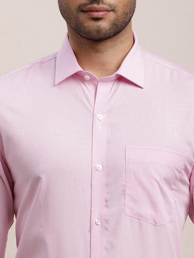 100% Cotton Light Pink Plain Slim Fit Full Sleeve Formal Shirt