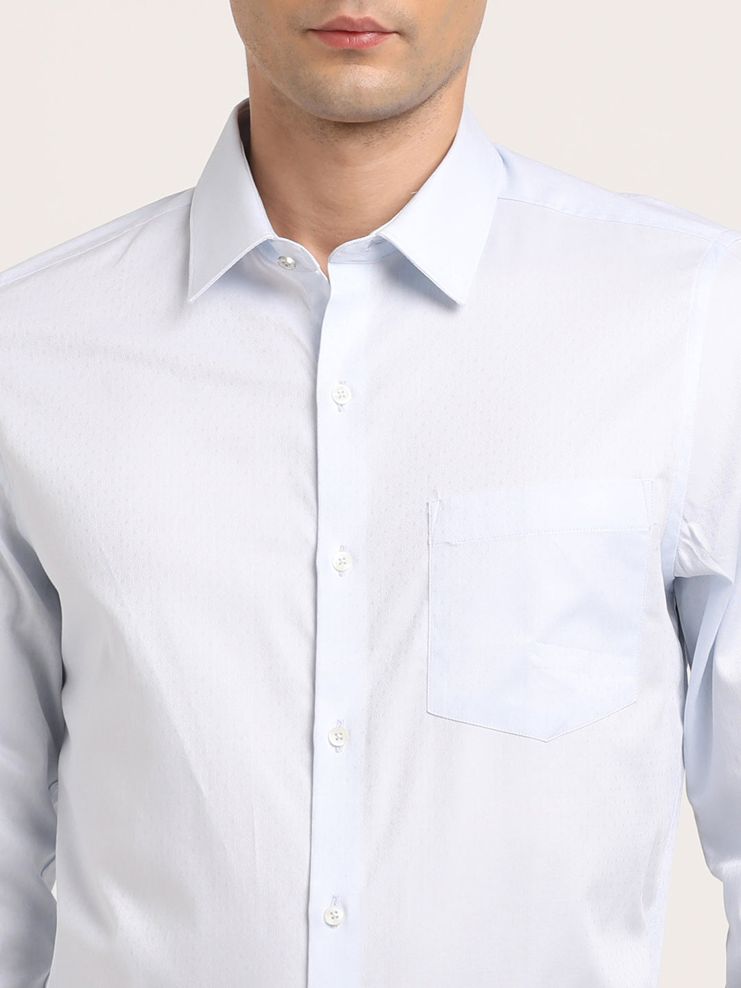 Giza Cotton White Jacquard Slim Fit Full Sleeve Ceremonial Shirt