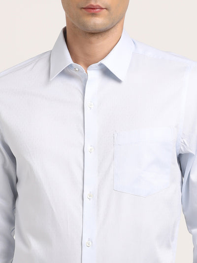 Giza Cotton White Jacquard Slim Fit Full Sleeve Ceremonial Shirt