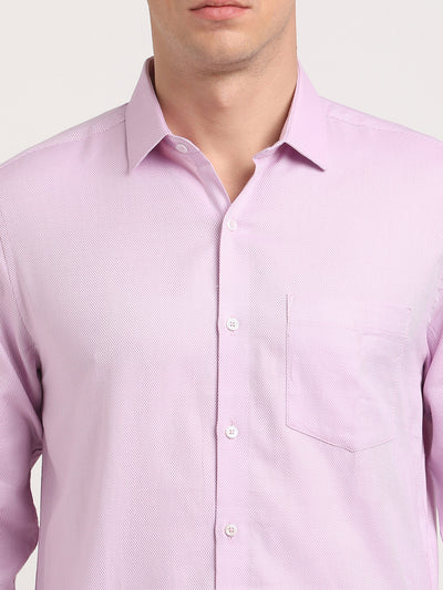 100% Cotton Light Purple Dobby Slim Fit Full Sleeve Formal Shirt