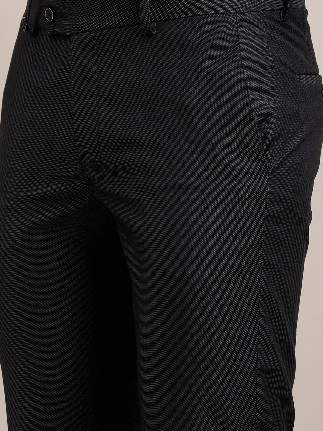 Terry Rayon No Img Dobby Slim Fit Flat Front Ceremonial Trouser