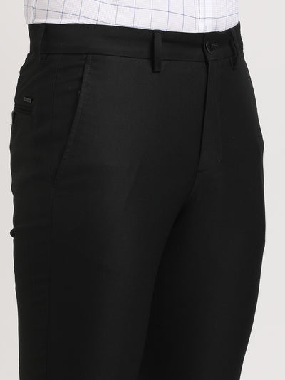 Poly Viscose Black Plain Slim Fit Flat Front Ceremonial Trouser