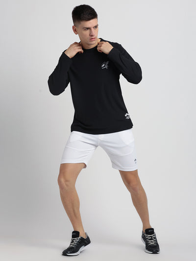 Blended Cotton Black Plain Full Sleeve Active Track Suit