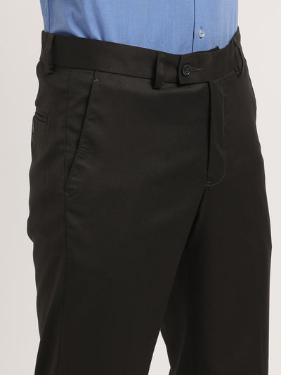 Poly Viscose Black Dobby Ultra Slim Fit Flat Front Ceremonial Trouser