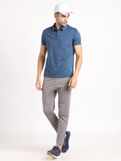Henley Full Sleeve Blue T-Shirt For men