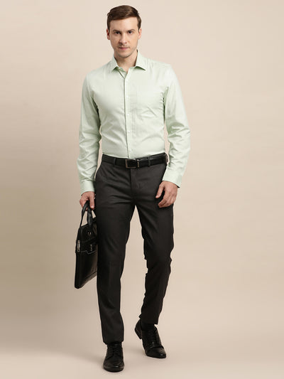 100% Cotton Pista Dobby Slim Fit Full Sleeve Formal Shirt