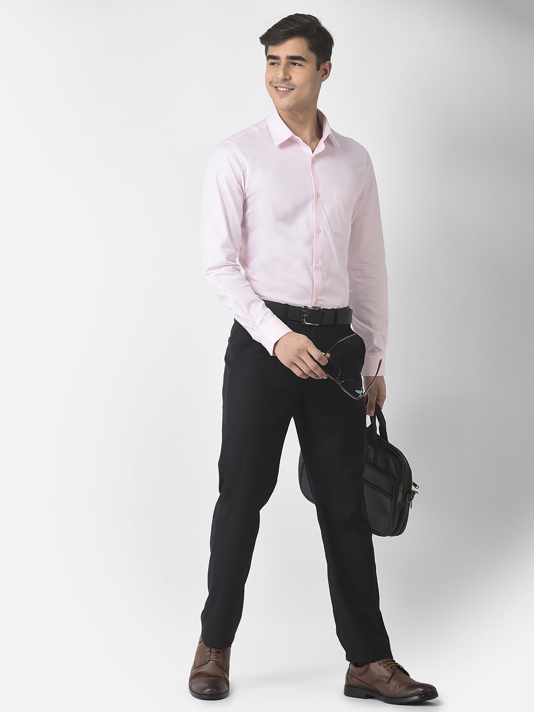 Giza Cotton Pink Jacquard Slim Fit Full Sleeve Ceremonial Shirt