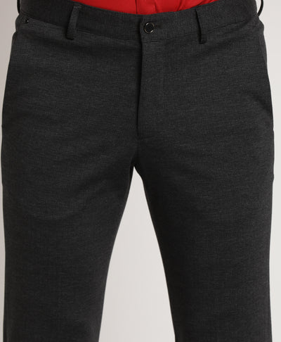 Cotton Black Dobby Ultra Slim Fit Flat Front Ceremonial Trouser