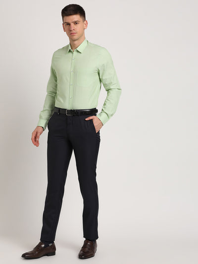 100% Cotton Green Plain Slim Fit Full Sleeve Formal Shirt