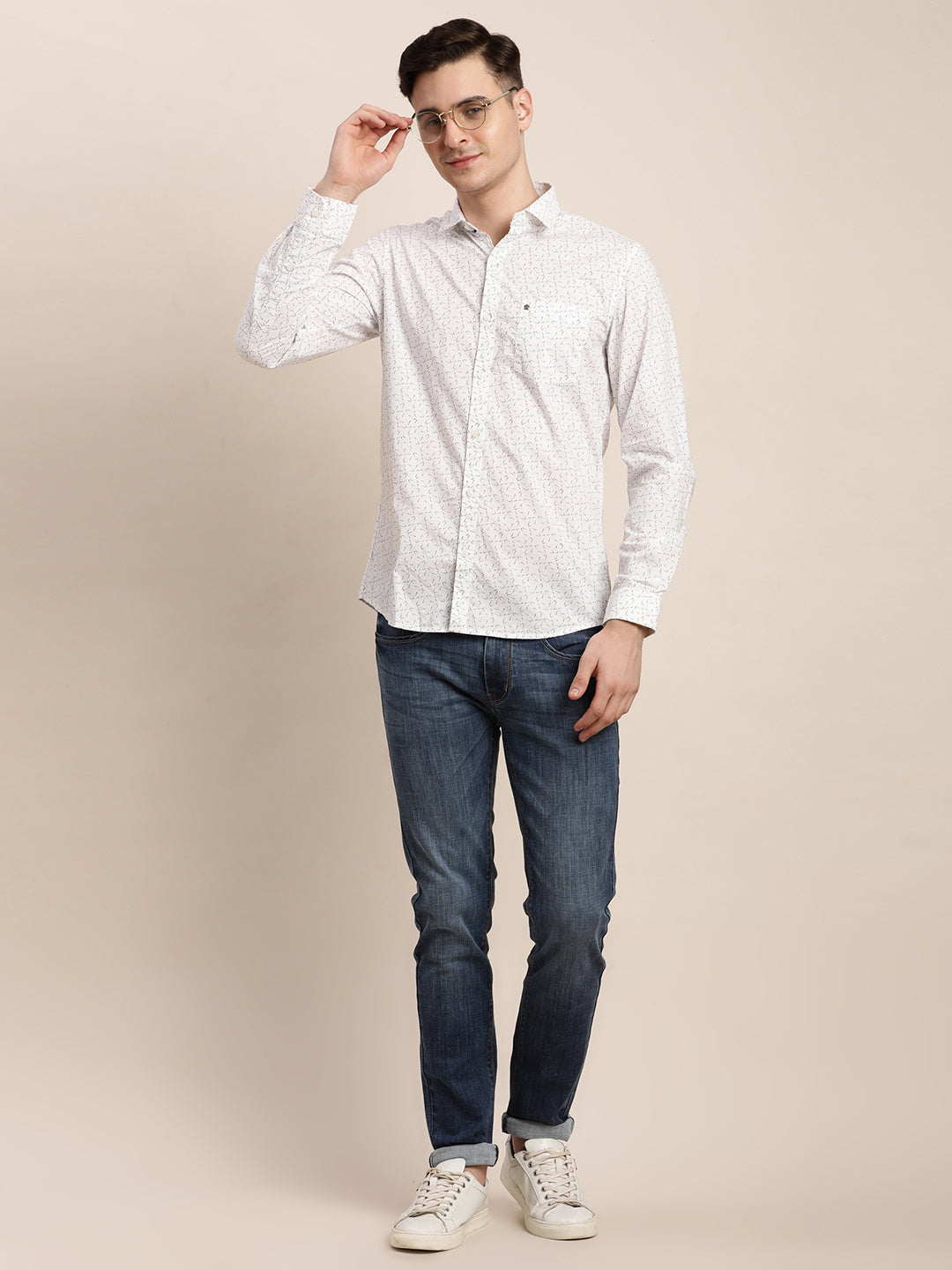 100% Cotton No Img Printed Slim Fit Half Sleeve Casual Shirt