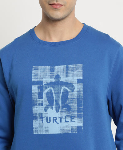 Turtle Men Blue Solid Round Neck Sweatshirt