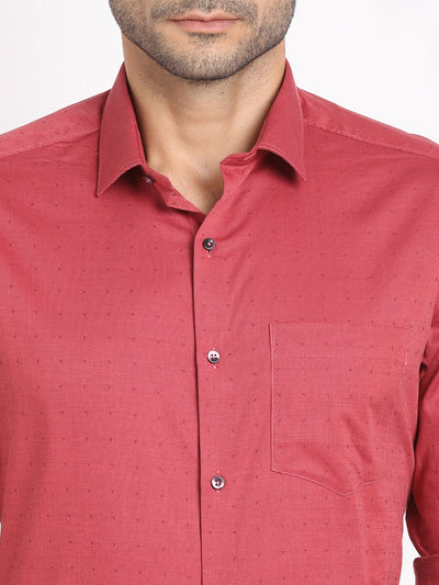 100% Cotton Coral Dobby Regular Fit Full Sleeve Formal Shirt