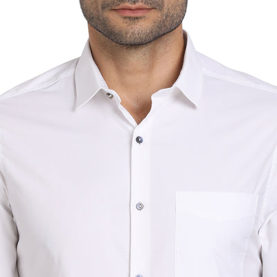 100% Cotton White Dobby Slim Fit Full Sleeve Ceremonial Shirt