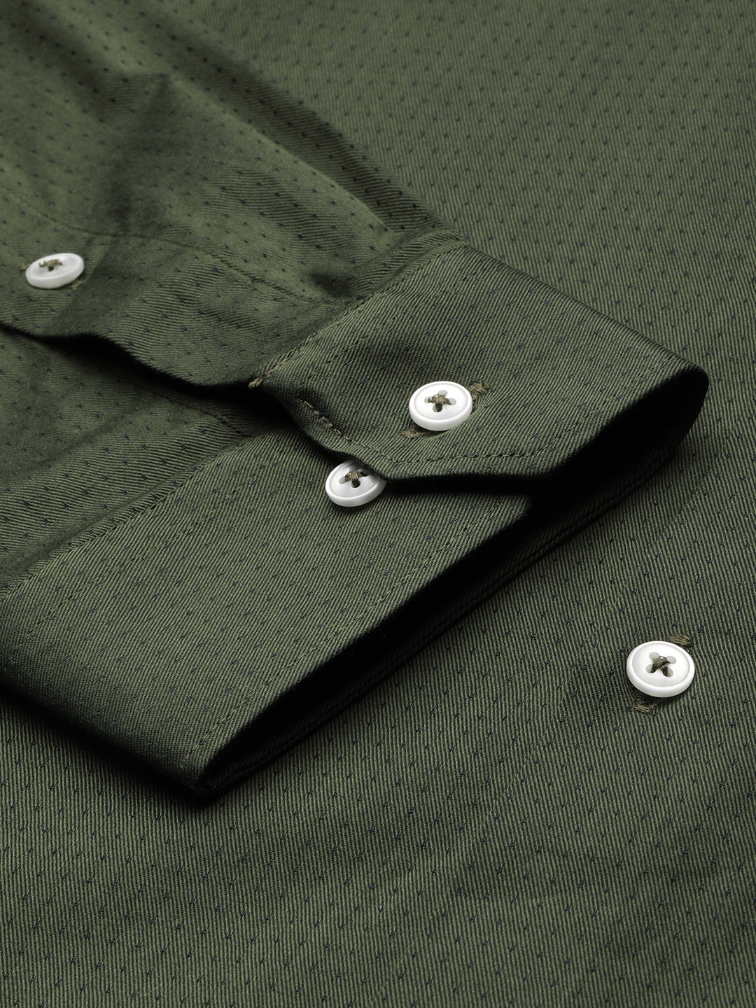 100% Cotton Green Dobby Slim Fit Full Sleeve Formal Shirt