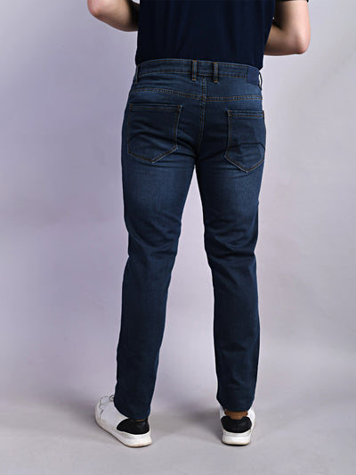 Cotton Stretch Midnight Plain Narrow Fit Flat Front Casual Jeans