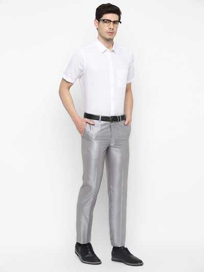 Cotton Solids Plain Regular Fit Half Sleeve Formal Shirt