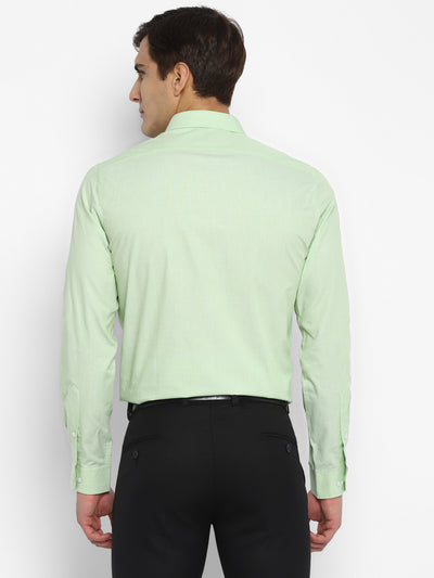 100% Cotton Light Green Plain Slim Fit Full Sleeve Formal Shirt