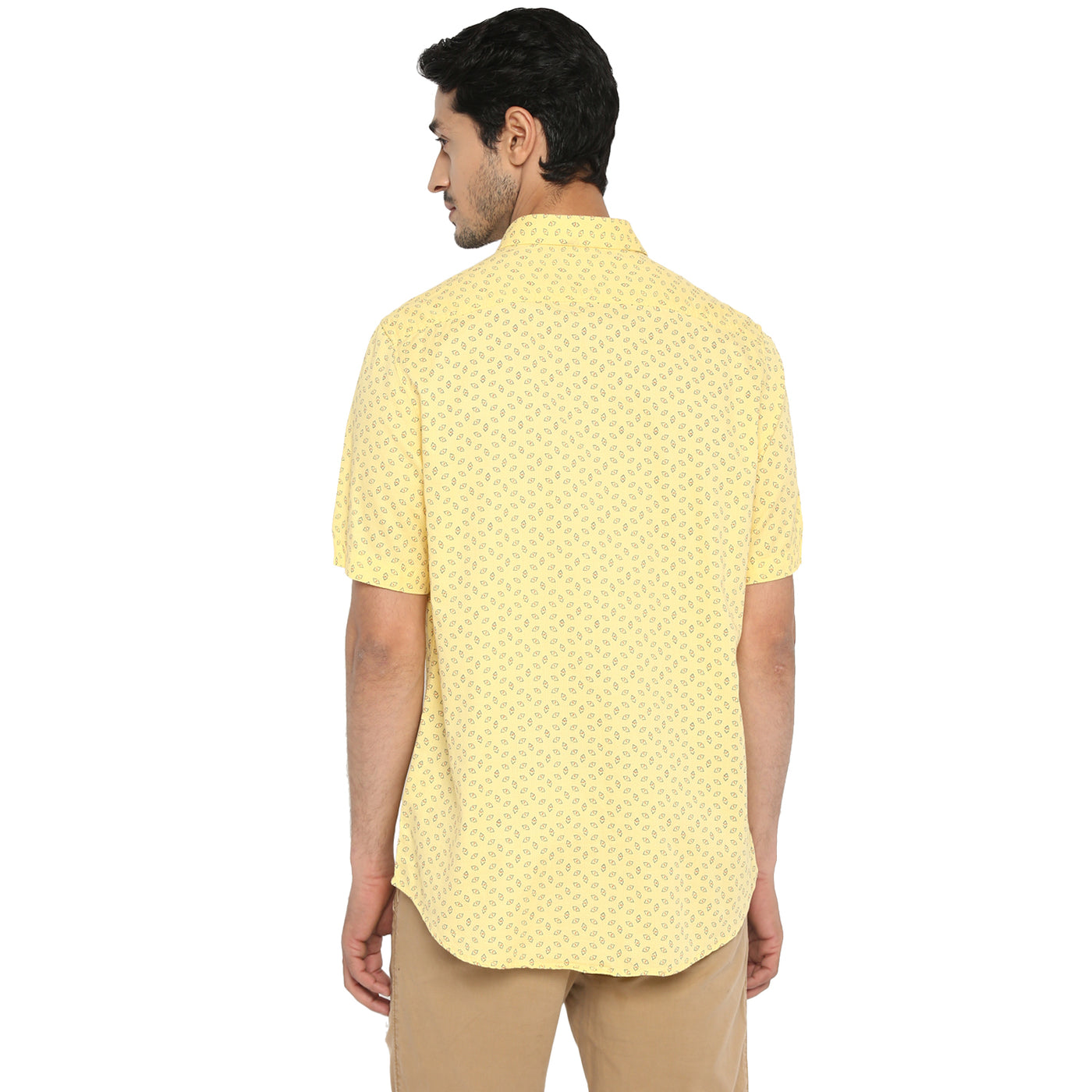 100% Cotton Lemon Printed Slim Fit Half Sleeve Casual Shirt