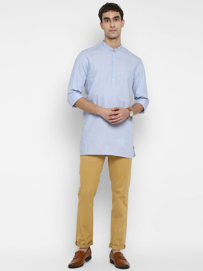 100% Cotton Sky Blue Plain Slim Fit Full Sleeve Formal Shirt