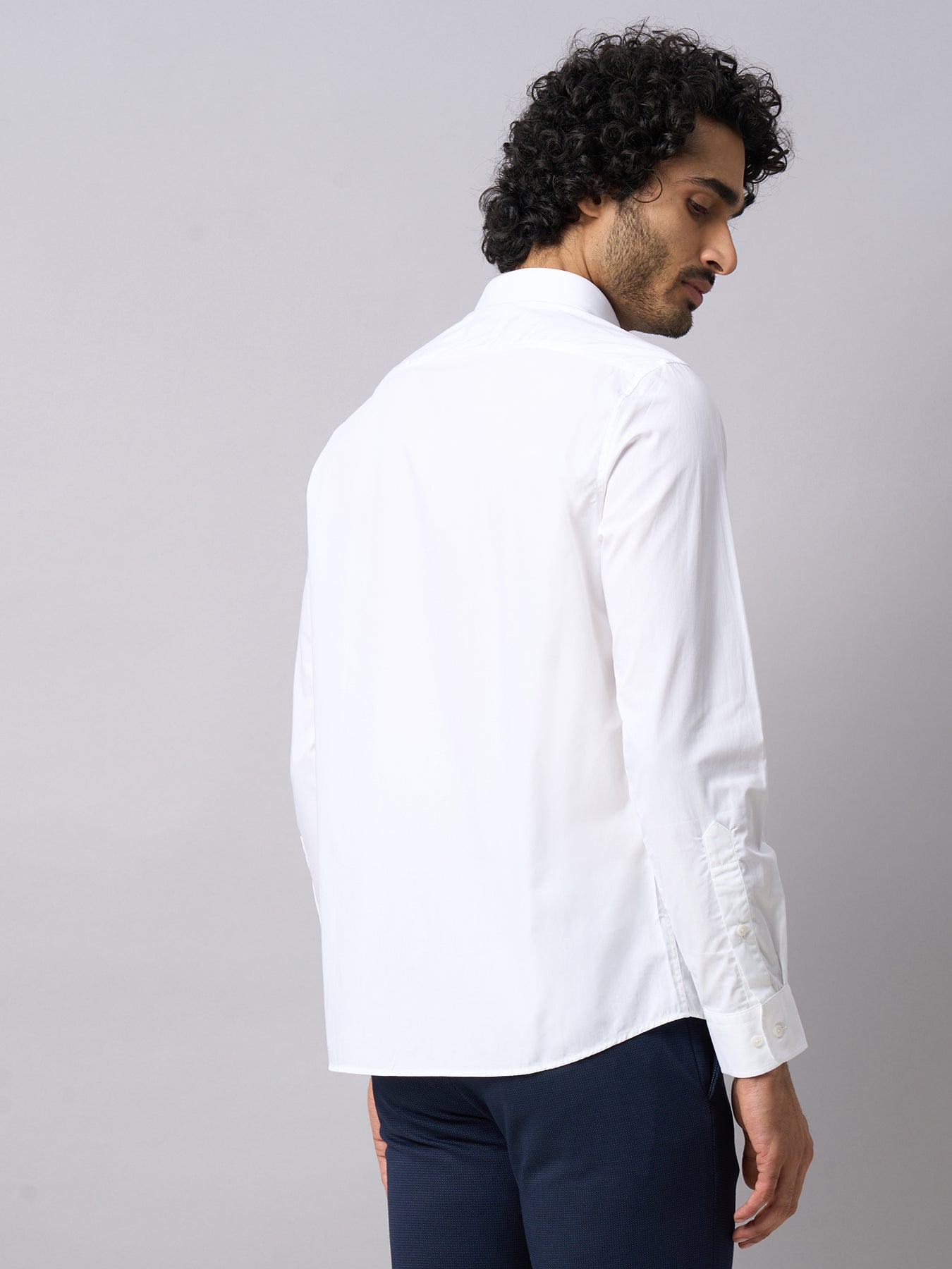 100% Cotton White Plain Slim Fit Full Sleeve Formal Shirt