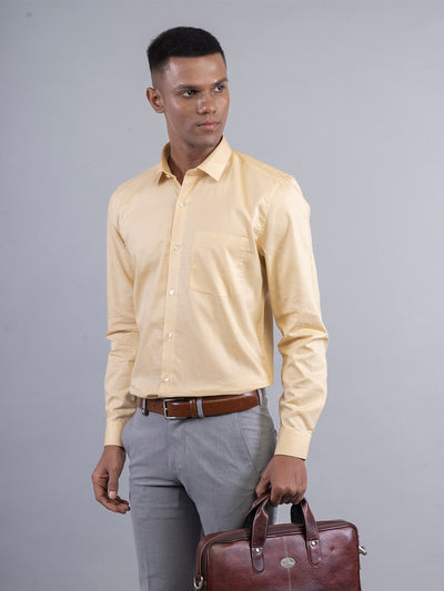 100% Cotton Lemon Printed Slim Fit Full Sleeve Formal Shirt