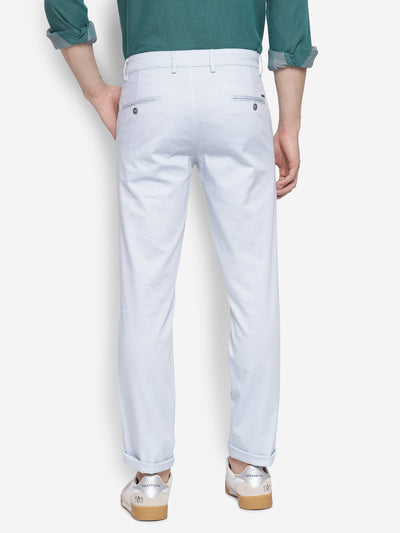 Printed White Ultra Slim Fit Causal Trouser