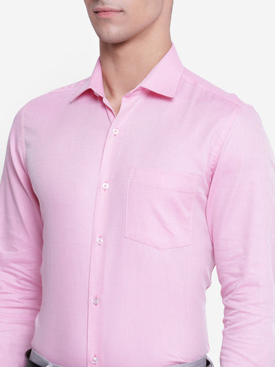 Solid Pink Slim Fit Formal Shirt