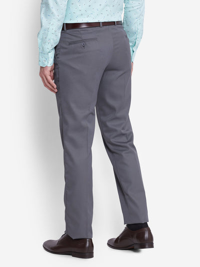 Dobby Grey Slim Fit Formal Trouser