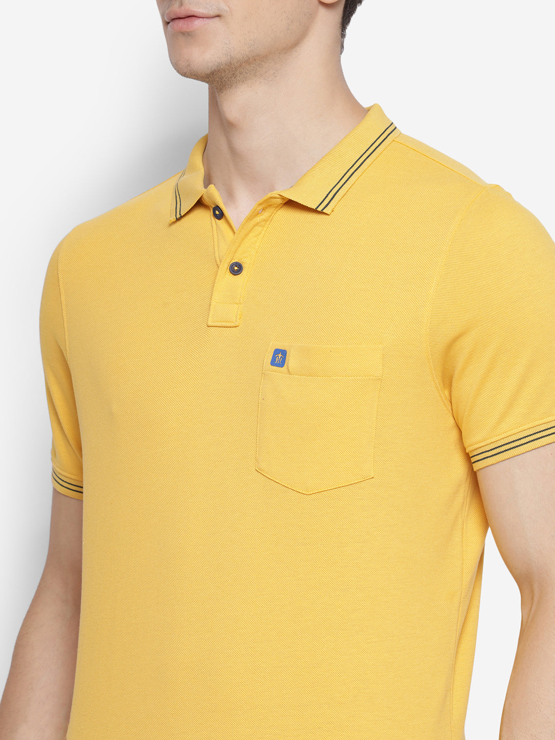 Essential Yellow & Blue Pique Polo T-shirt For Men (Pack of 2)