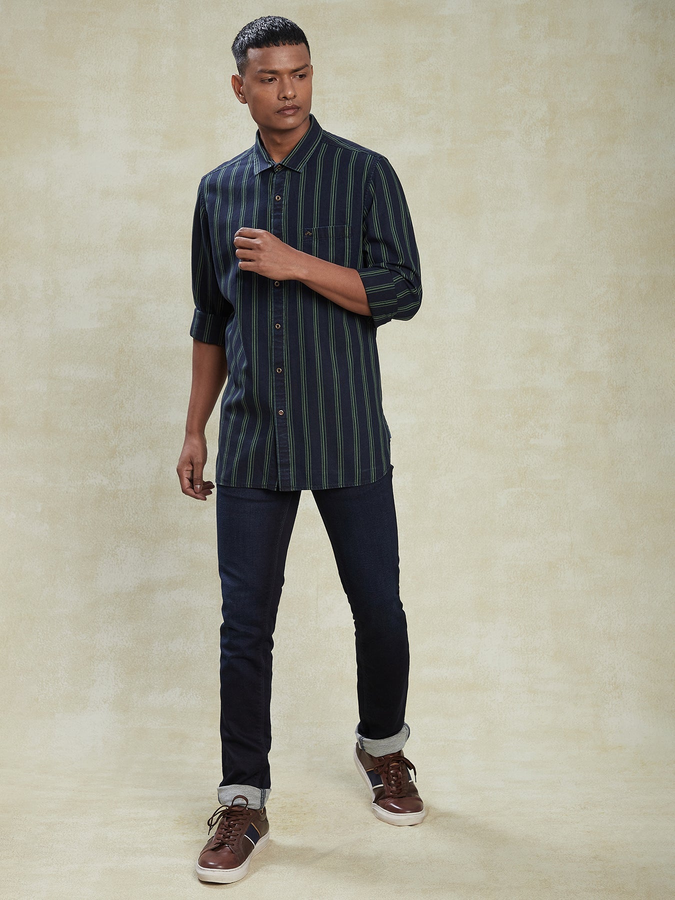 casual-blue-indigo-striped-men's-cotton-shirt---fashion-collection