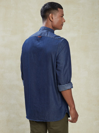 black-casual-men's-100%-cotton-indigo-shirt---fashion-collection-(plains)