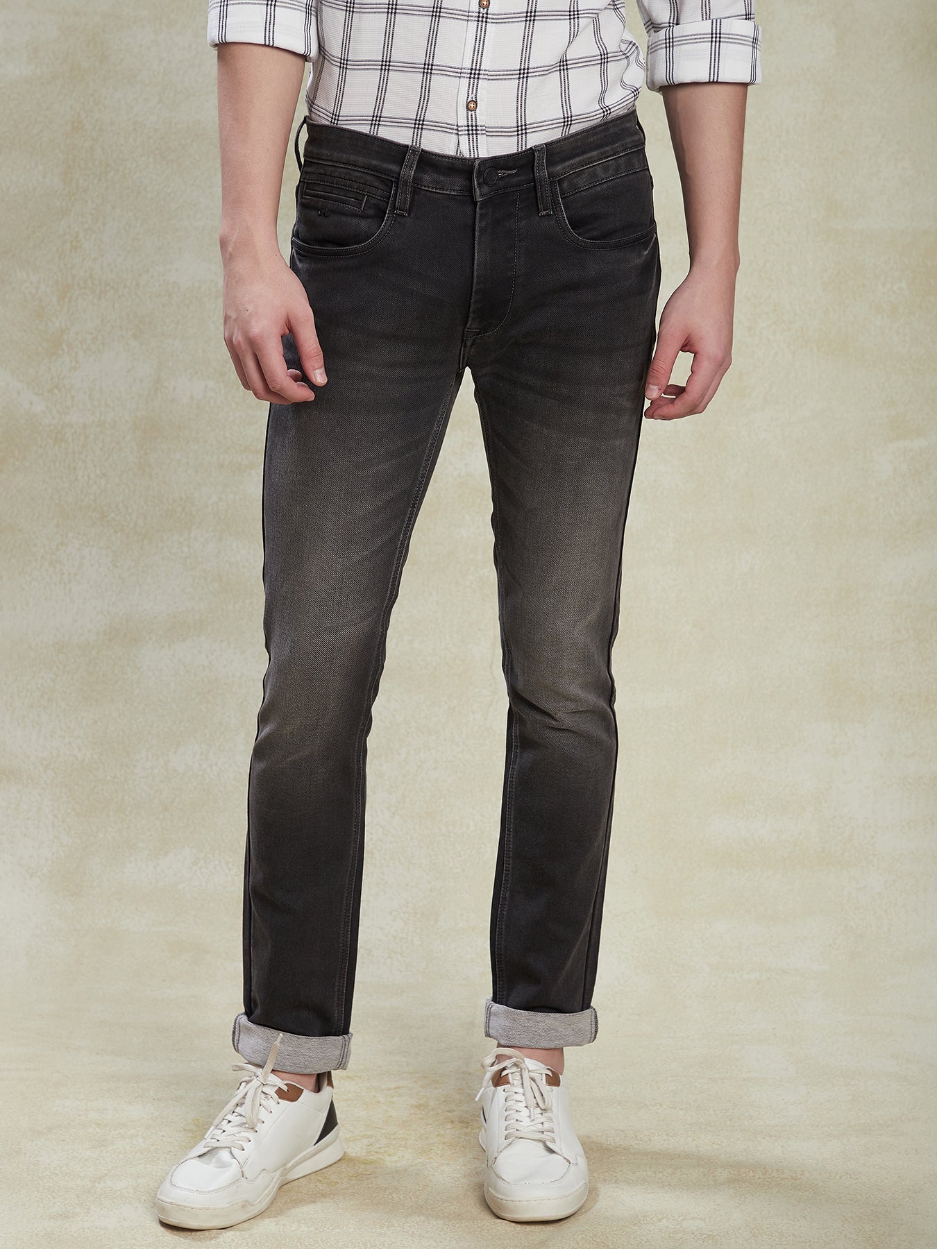 cotton-stretch-dark-grey-narrow-fit-flat-front-casual-mens-jeans