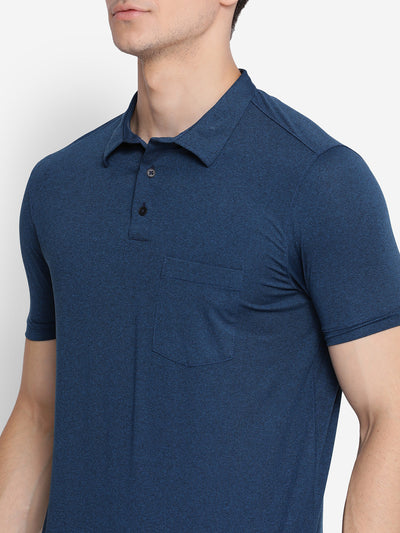Navy Blue Half Sleeve Polo T-Shirt for Men