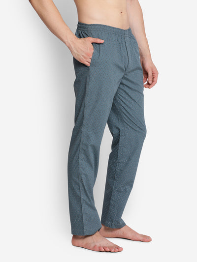 Grey Print Regular Fit Cotton Pyjama